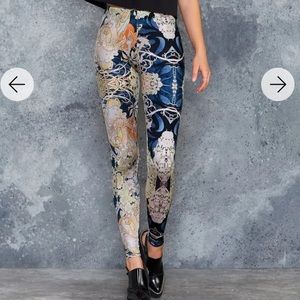 Rare Blackmilk Art Nouveau Mucha Printed Leggings Ornate - Sold Out Black Milk